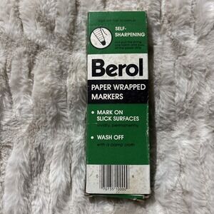 Vintage Berol Self Sharpening Paper Wrapped Markers 173T Black 12 markers